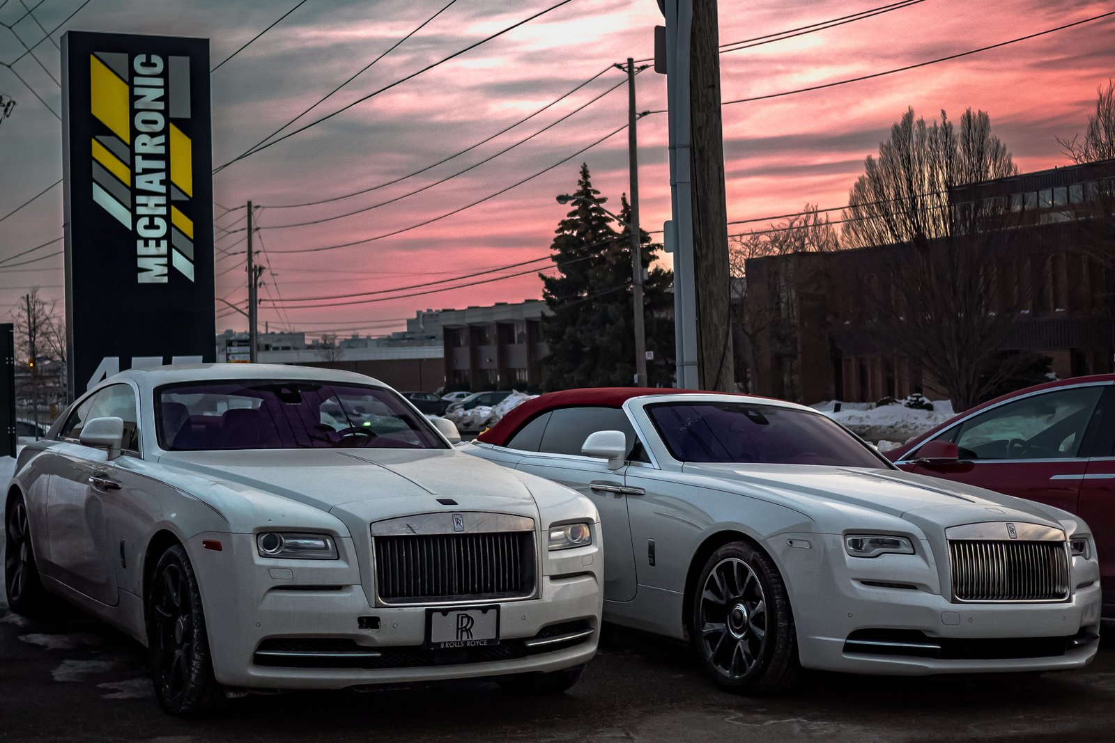 Two white Rolls Royce at Mechatronic Diagnostics Toronto Ready for repair and maintenance